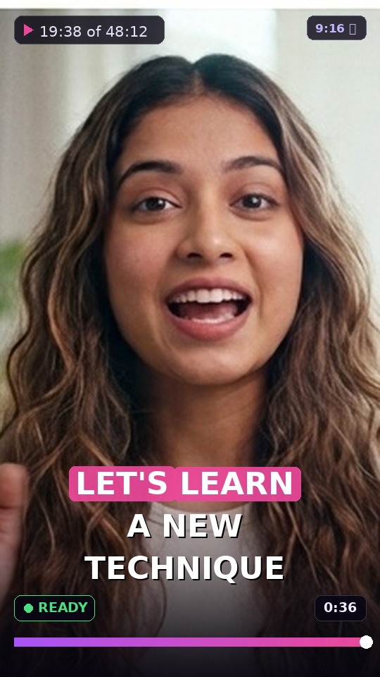 Vertical captioned clip