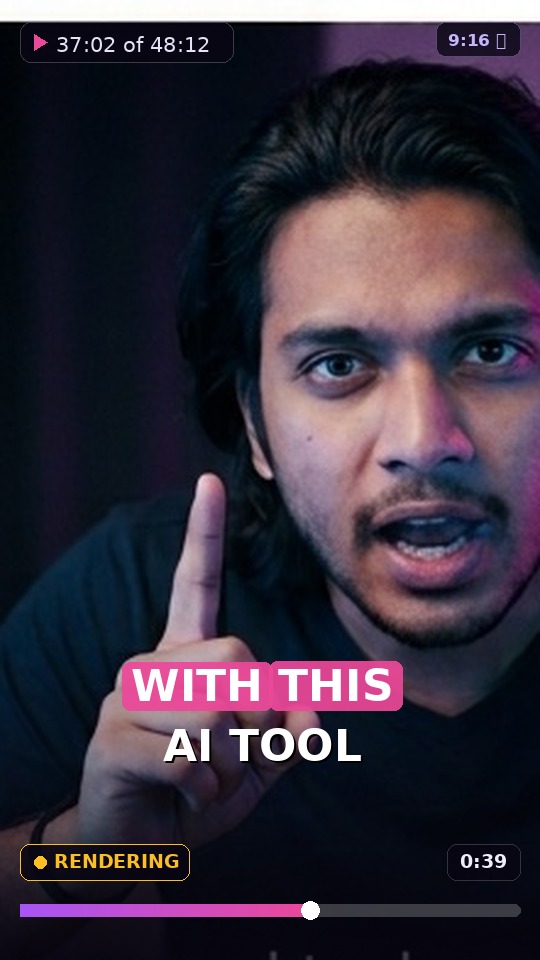 Vertical captioned clip